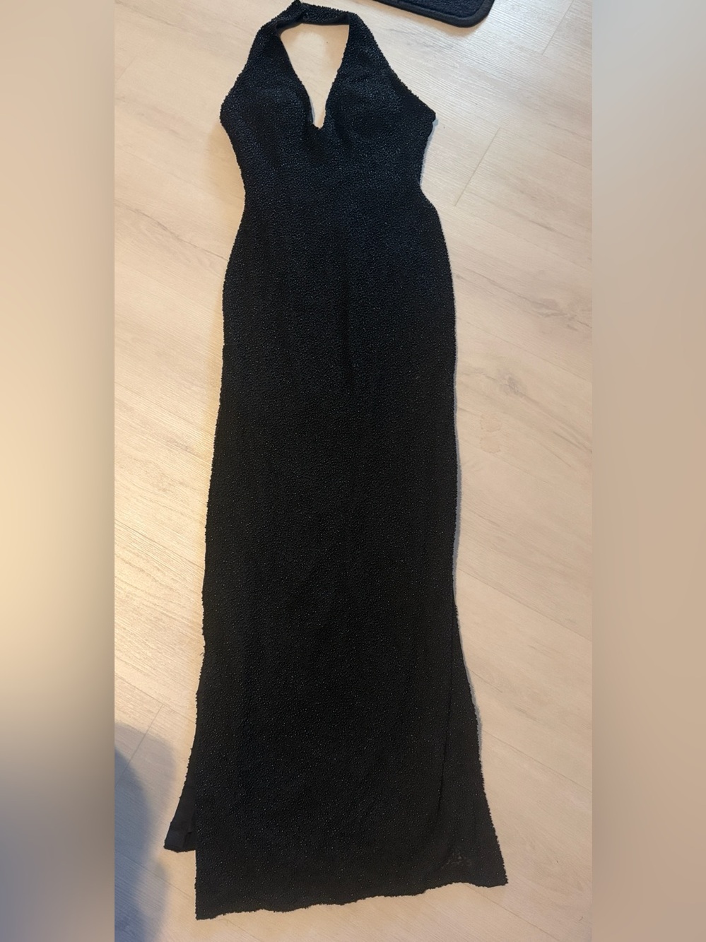 SEAN Collection Black Silk Beaded Maxi Dress Size XS Like New